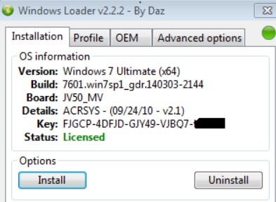 Windows loader by daz v2.2.2